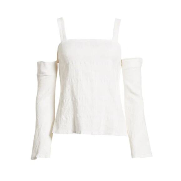 New ~ TOPSHOP NORDSTROM ~ Textured Cold Shoulder Top Size 8 - Picture 10 of 10